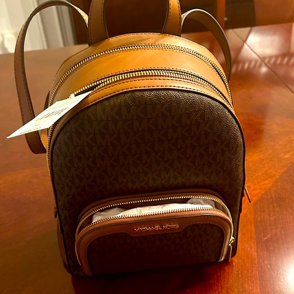 Michael Kors Dark Brown and Tan Backpack - Picture 1 of 9